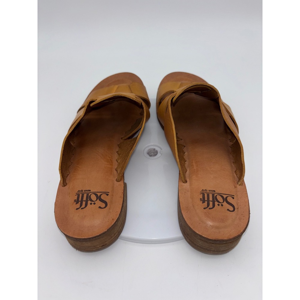 SOFFT Leather Fisherman Sandal Shoe Slide Granola Almeda Tan Woven Mule Flat 9 - Picture 6 of 8